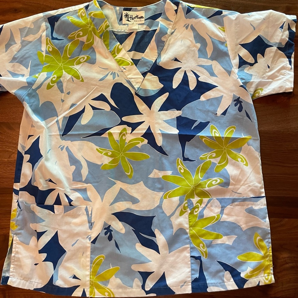 Tropical Summer scrub top XL